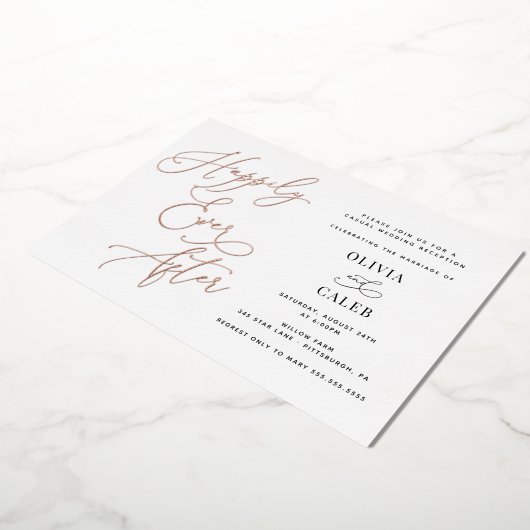 Invitation En Aluminium Heureux Jamais Après La Réception De Mariage (Rotation)