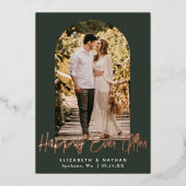 Invitation En Aluminium Heureux Jamais après Mariage Arch Frame Photo (Recto)