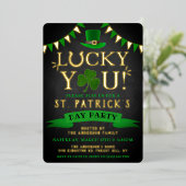 Invitation En Aluminium Heureux Toi ! Saint Patrick's Day Party Real (Debout devant)