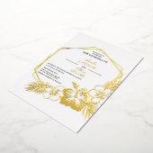 Invitation En Aluminium Hibiscus Floral Hexagon Mariage Or (Rotation)