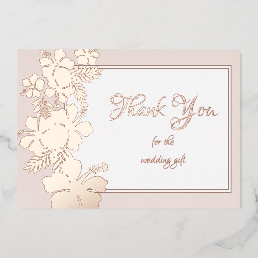 Invitation En Aluminium Hibiscus Foil Toutes les occasions Élégant Merci (Recto)