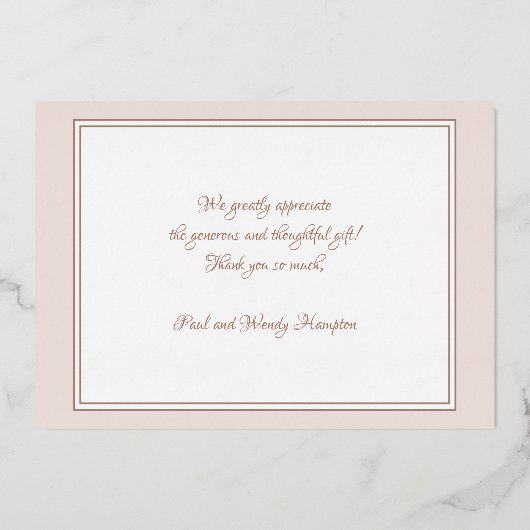 Invitation En Aluminium Hibiscus Foil Toutes les occasions Élégant Merci (Verso)