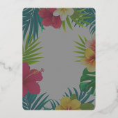 Invitation En Aluminium hibiscus hawaïen coloré tropical mariage d'été (Verso)