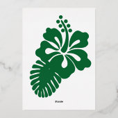 Invitation En Aluminium Hibiscus tropicaux dans l'Invitation à huile verte (Verso)