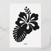 Invitation En Aluminium Hibiscus tropicaux dans l'invitation à l'huile noi (Verso)