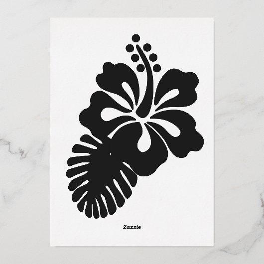 Invitation En Aluminium Hibiscus tropicaux dans l'invitation à l'huile noi (Verso)