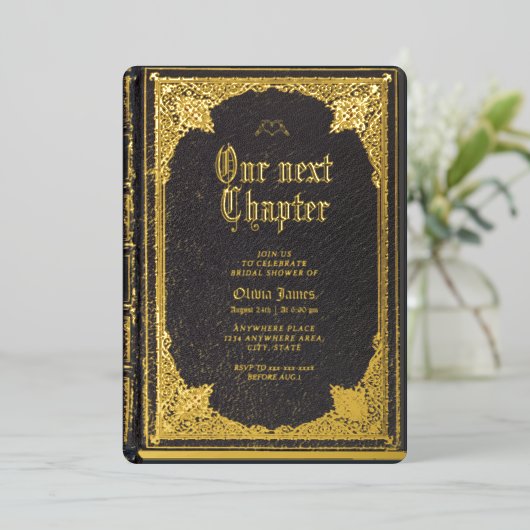 Invitation En Aluminium Histoire conte de fées bibliothèque livre douche n (Debout devant)