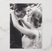 Invitation En Aluminium Hiver à feuillage persistant aquarelle mariage or (Verso)