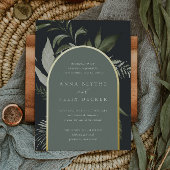 Invitation En Aluminium Hiver Meadow Green Mariage d'arc botanique