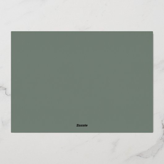 Invitation En Aluminium Hiver Meadow | Mariage botanique vert (Verso)