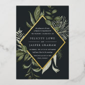 Invitation En Aluminium Hiver Meadow | Mariage de feuillage vert aquarelle (Recto)