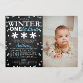 Invitation En Aluminium Hiver ONE derland 1er anniversaire Photo Real (Recto)