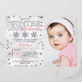 Invitation En Aluminium Hiver ONE derland 1er anniversaire Photo Real (Recto)