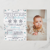 Invitation En Aluminium Hiver ONE derland 1er anniversaire Photo Real (Recto)