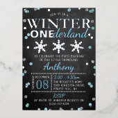 Invitation En Aluminium Hiver ONE derland 1er anniversaire Real (Recto)