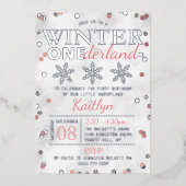 Invitation En Aluminium Hiver ONE derland 1er anniversaire Real (Recto)