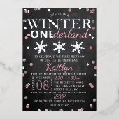 Invitation En Aluminium Hiver ONE derland 1er anniversaire Real (Recto)