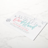 Invitation En Aluminium Hiver ONEderland 1er Anniversaire Rose Bleu Argent (Rotation)