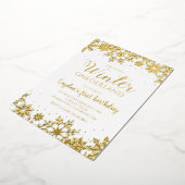 Invitation En Aluminium Hiver Onederland Premier Anniversaire Flocons de N (Rotation)