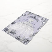 Invitation En Aluminium Hiver Silver violet Flocon de neige Quinceanera (Rotation)