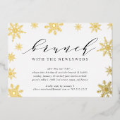 Invitation En Aluminium Hiver Snowfall Post Mariage Brunch (Recto)