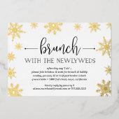 Invitation En Aluminium Hiver Snowfall Post Mariage Brunch (Recto)