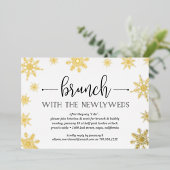 Invitation En Aluminium Hiver Snowfall Post Mariage Brunch (Debout devant)