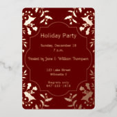 Invitation En Aluminium Holly Holiday Pary (Recto)