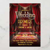 Invitation En Aluminium Hollywood Movie Red Carpet Premiere Mariage (Recto)