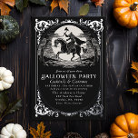 Invitation En Aluminium Horseman sans tête Sleepy Hollow Halloween Party<br><div class="desc">Horseman sans tête Sleepy Hollow Halloween Party. Ce design présente le Horseman sans tête chevauchant son cheval contre une pleine lune. L'inverse est caractérisé par un cri-o-lanterne effrayant.</div>