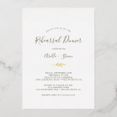 Invitation En Aluminium Huile de feuille minimale | Dîner de répétition ve (Recto)