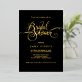 Invitation En Aluminium Huile d'or romantique & Fête des mariées d'émeraud (Debout devant)