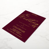 Invitation En Aluminium Huile d'or romantique | Mariage de Bourgogne (Rotation)
