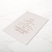 Invitation En Aluminium Huile Rose moderne | Mariage de monogramme (Rotation)