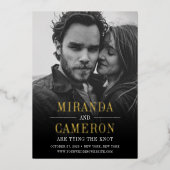 Invitation En Aluminium Humeur Moderne | Photo Enregistrez la Date (Recto)