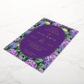 Invitation En Aluminium Hydrangea Florale Violet Royale (Rotation)