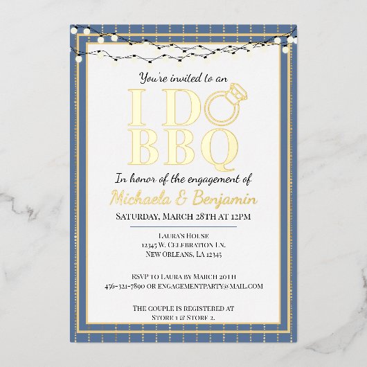 Invitation En Aluminium I Do BBQ Engagement Party Couples Douche (Recto)
