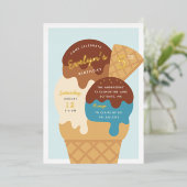 Invitation En Aluminium Ice Cream Sundae Anniversaire de enfant Party (Debout devant)