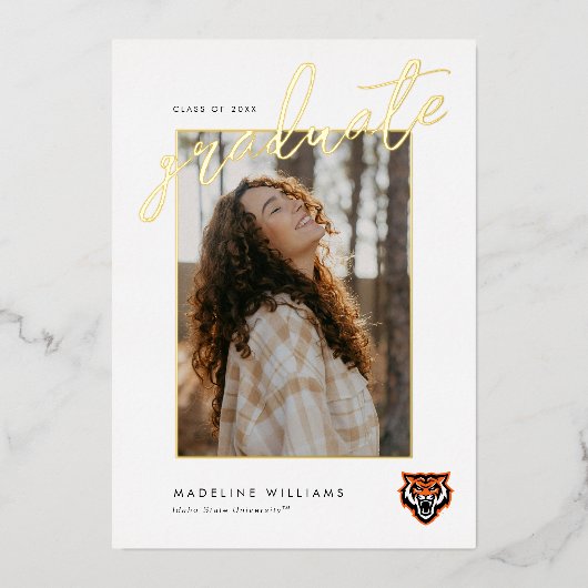 Invitation En Aluminium Idaho State University Bengals Spirit Design (Recto)