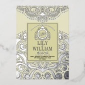 Invitation En Aluminium Iivoire Elegant Artdeco Diamond Mariage (Recto)