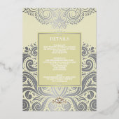 Invitation En Aluminium Iivoire Elegant Artdeco Diamond Mariage (Verso)
