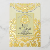 Invitation En Aluminium Iivoire Elegant Artdeco Diamond Mariage (Recto)