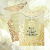 Invitation En Aluminium Iivoire Elegant Artdeco Diamond Mariage