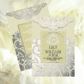 Invitation En Aluminium Iivoire Elegant Artdeco Diamond Mariage