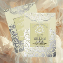 Iivoire Elegant Artdeco Diamond Mariage