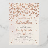 Invitation En Aluminium Il me donne la Fête des mariées des papillons (Recto)