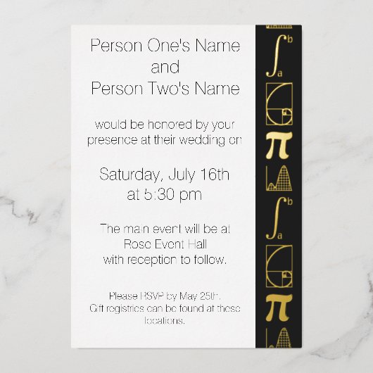 Invitation En Aluminium Il s'ajoute à l'invitation de Black Foil (Recto)