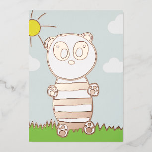Invitation En Aluminium Illustration de Panda Mignon