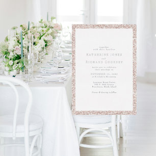 Invitation En Aluminium Image Pailleté Bllush Mariage Argent Sans Parents