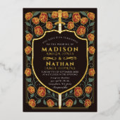 Invitation En Aluminium Imaginaire médiéval de l'épée et du bouclier Maria (Recto)